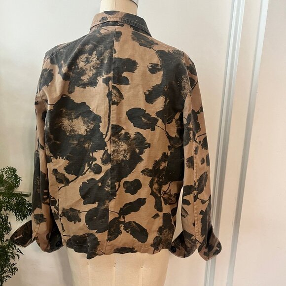 J.CREW Black Blossom Camo Blazer/Utility Jacket Size Large - Picture 6 of 8